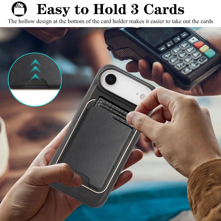 For iPhone Air Kalebol Slim MagSafe Ring Magnetic Card Bag Leather Phone Case