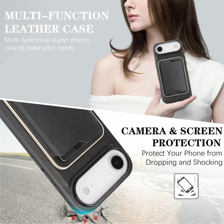 For iPhone Air Kalebol Slim MagSafe Ring Magnetic Card Bag Leather Phone Case