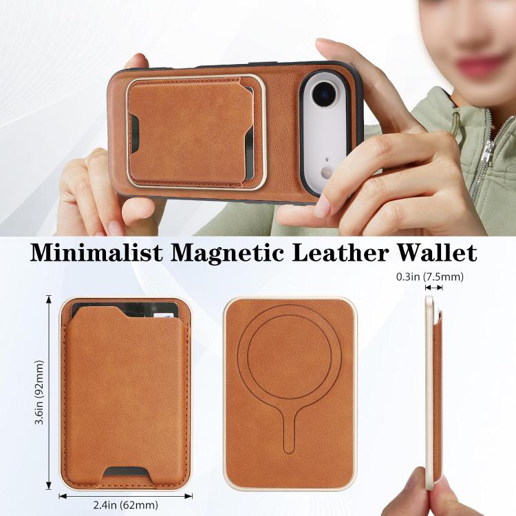 For iPhone Air Kalebol Slim MagSafe Ring Magnetic Card Bag Leather Phone Case