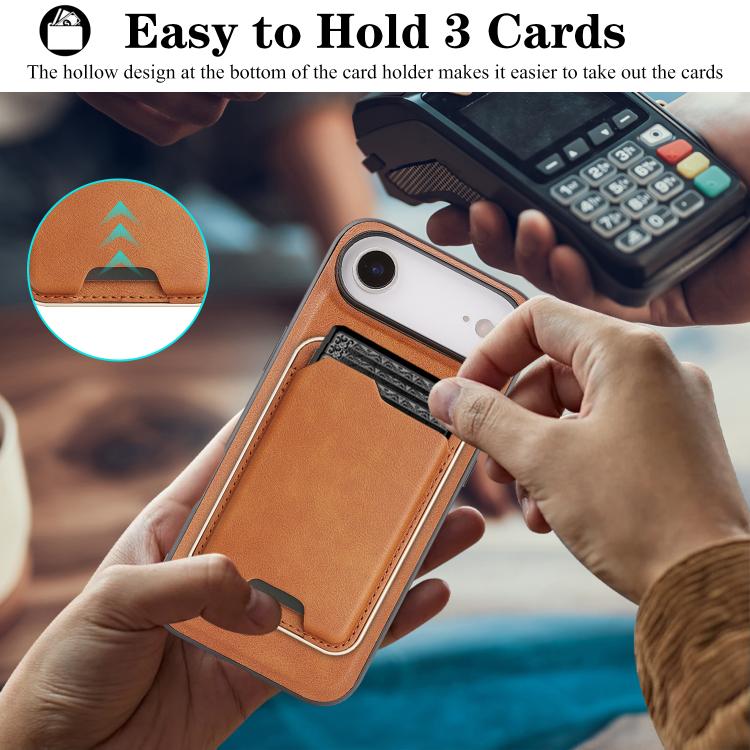 For iPhone Air Kalebol Slim MagSafe Ring Magnetic Card Bag Leather Phone Case