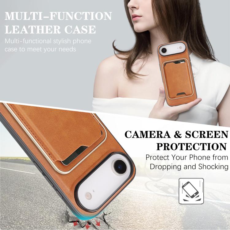 For iPhone Air Kalebol Slim MagSafe Ring Magnetic Card Bag Leather Phone Case