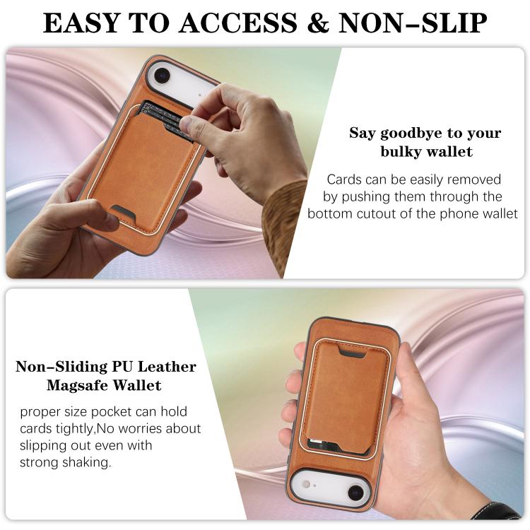 For iPhone Air Kalebol Slim MagSafe Ring Magnetic Card Bag Leather Phone Case