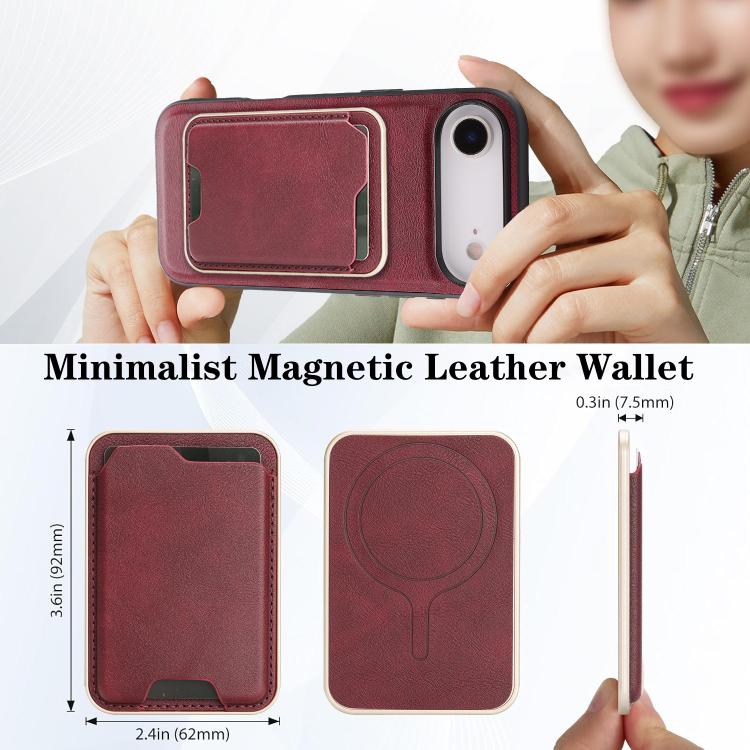 For iPhone Air Kalebol Slim MagSafe Ring Magnetic Card Bag Leather Phone Case