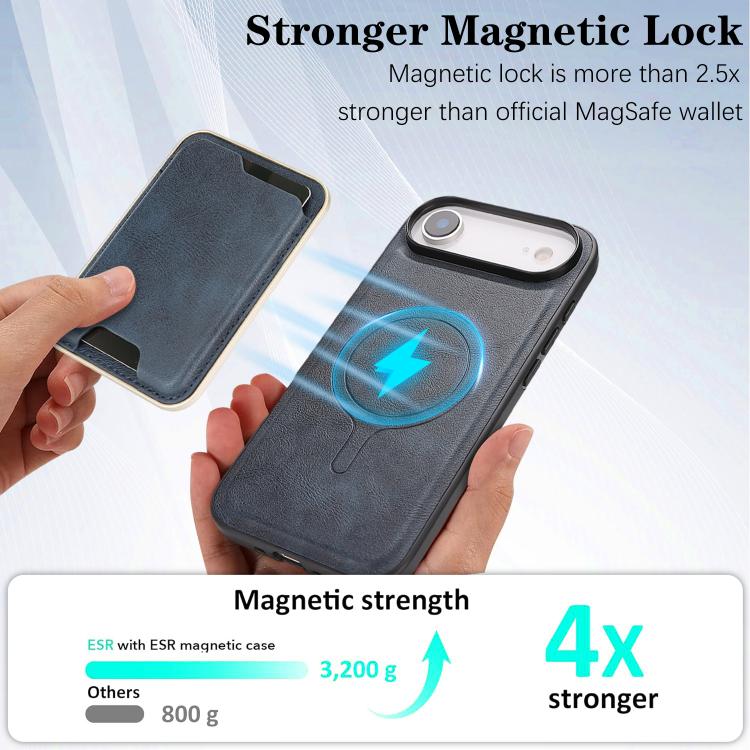 For iPhone Air Kalebol Slim MagSafe Ring Magnetic Card Bag Leather Phone Case