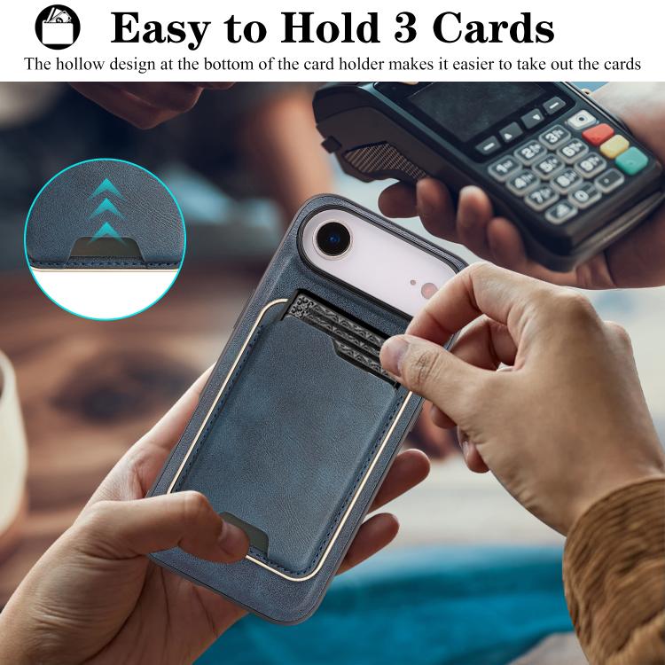 For iPhone Air Kalebol Slim MagSafe Ring Magnetic Card Bag Leather Phone Case