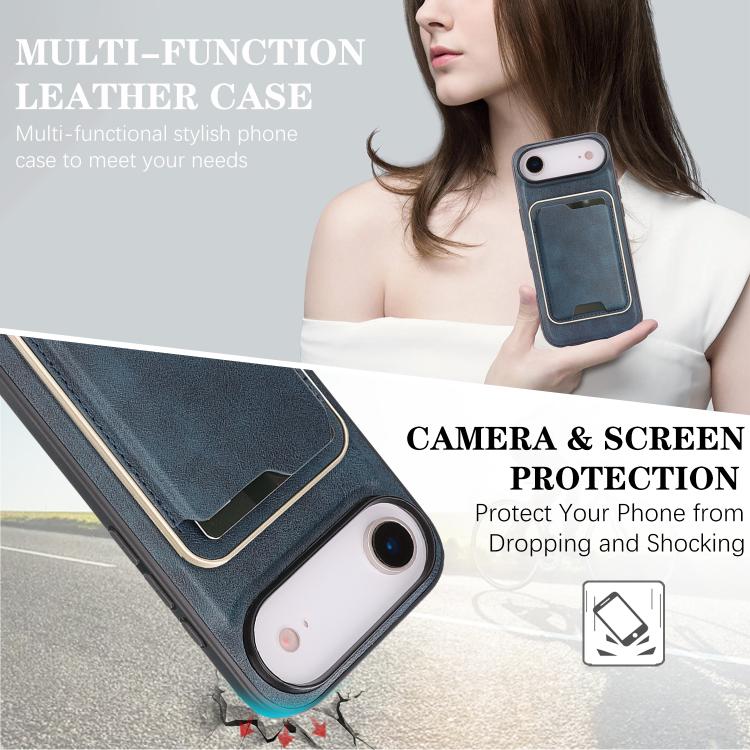 For iPhone Air Kalebol Slim MagSafe Ring Magnetic Card Bag Leather Phone Case
