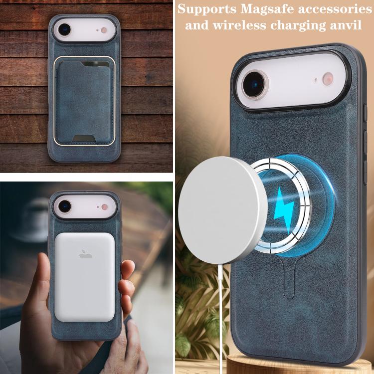 For iPhone Air Kalebol Slim MagSafe Ring Magnetic Card Bag Leather Phone Case