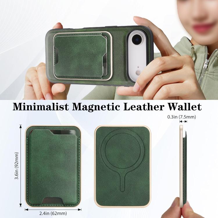 For iPhone Air Kalebol Slim MagSafe Ring Magnetic Card Bag Leather Phone Case