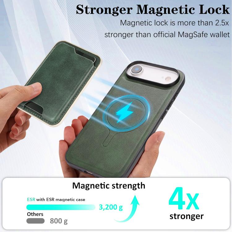 For iPhone Air Kalebol Slim MagSafe Ring Magnetic Card Bag Leather Phone Case