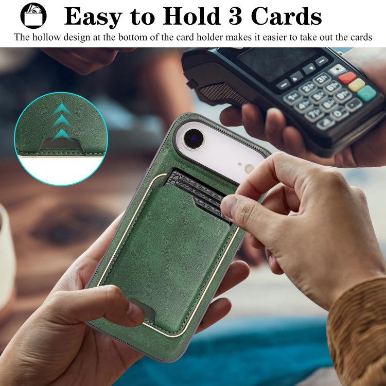 For iPhone Air Kalebol Slim MagSafe Ring Magnetic Card Bag Leather Phone Case