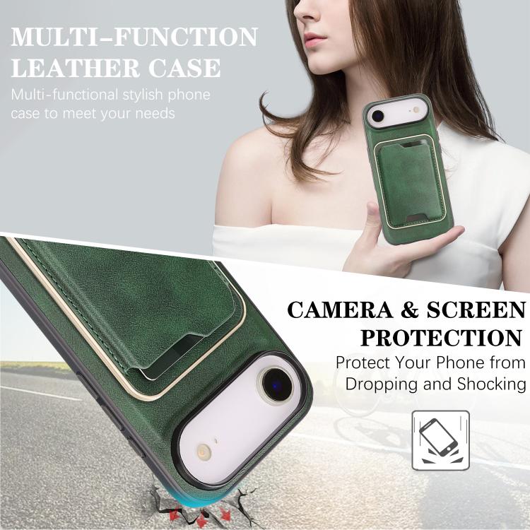 For iPhone Air Kalebol Slim MagSafe Ring Magnetic Card Bag Leather Phone Case