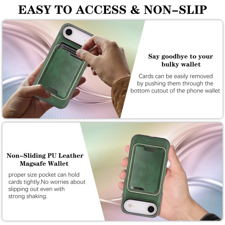 For iPhone Air Kalebol Slim MagSafe Ring Magnetic Card Bag Leather Phone Case
