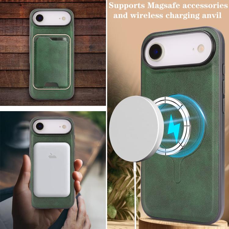 For iPhone Air Kalebol Slim MagSafe Ring Magnetic Card Bag Leather Phone Case