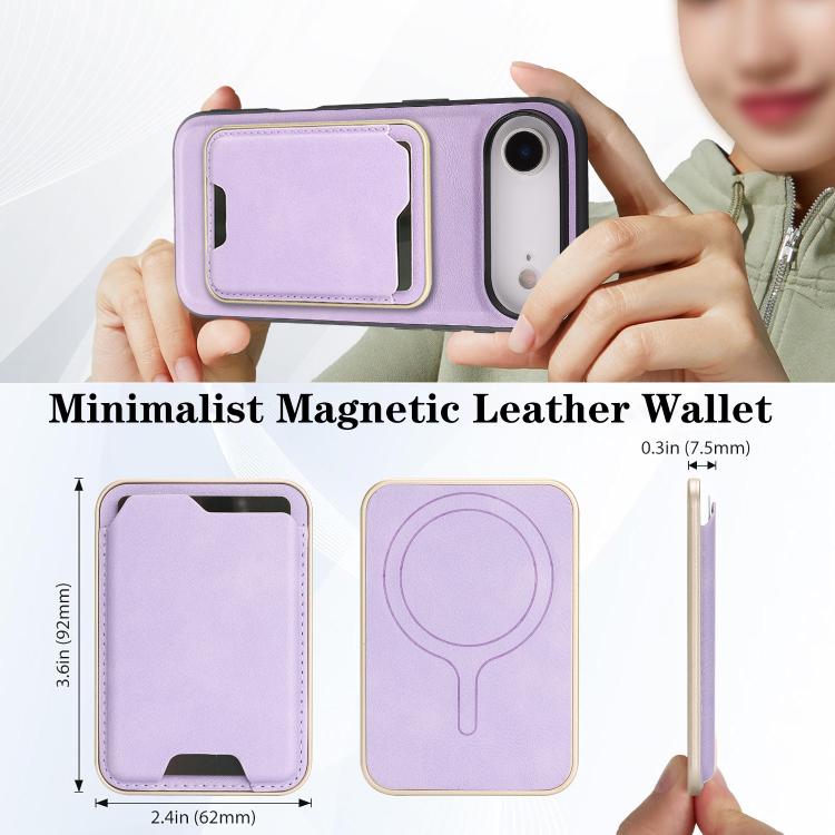 For iPhone Air Kalebol Slim MagSafe Ring Magnetic Card Bag Leather Phone Case