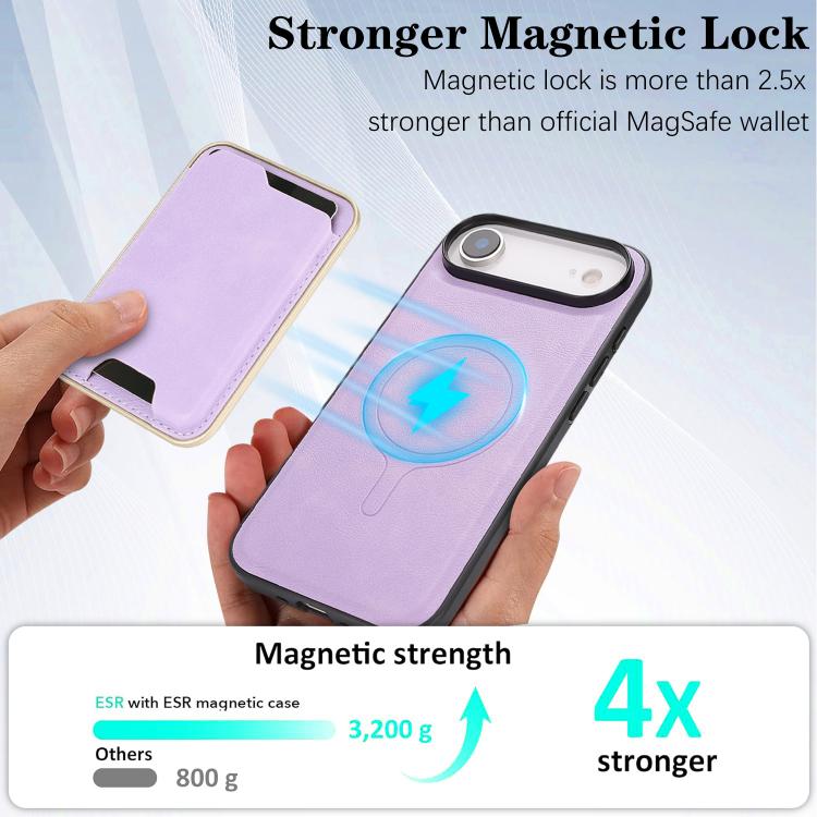 For iPhone Air Kalebol Slim MagSafe Ring Magnetic Card Bag Leather Phone Case
