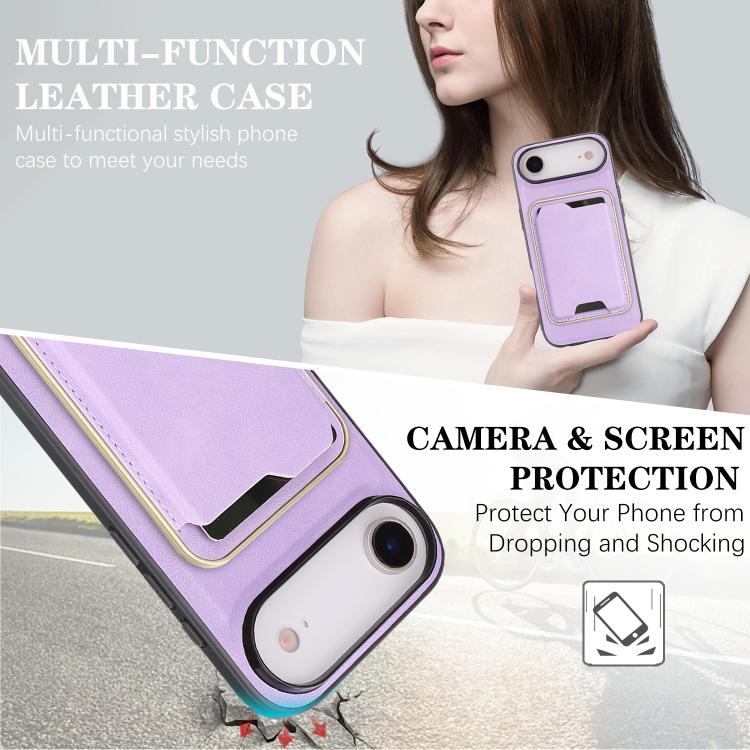 For iPhone Air Kalebol Slim MagSafe Ring Magnetic Card Bag Leather Phone Case