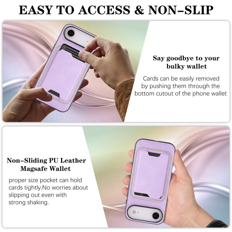 For iPhone Air Kalebol Slim MagSafe Ring Magnetic Card Bag Leather Phone Case