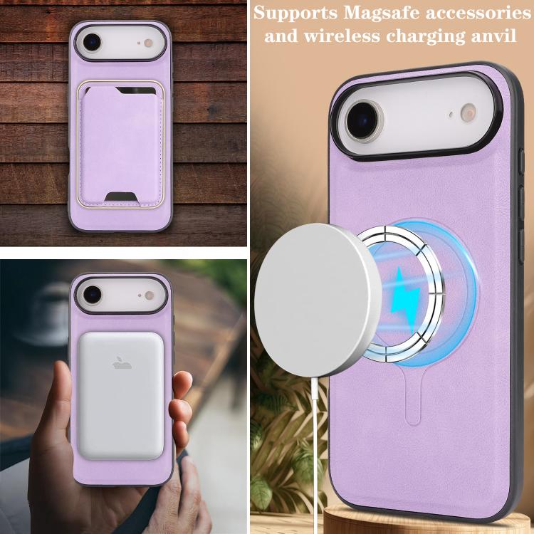 For iPhone Air Kalebol Slim MagSafe Ring Magnetic Card Bag Leather Phone Case