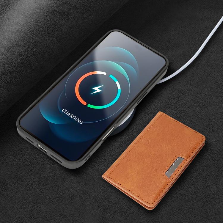 For iPhone 17 Pro Kalebol Strong MagSafe Magnetic Two-Fold Card Bag Leather Phone Case