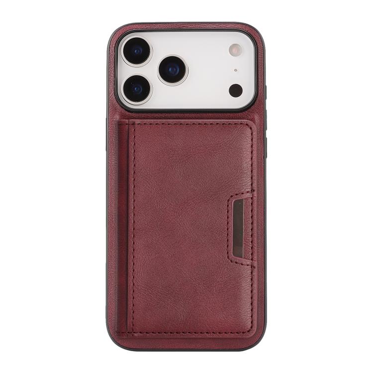 For iPhone 17 Pro Kalebol Strong MagSafe Magnetic Two-Fold Card Bag Leather Phone Case