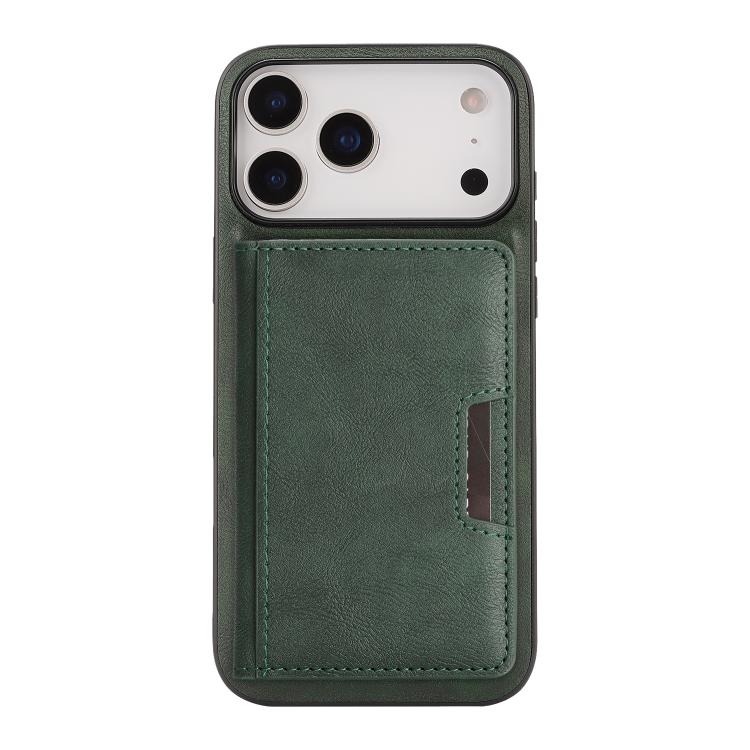 For iPhone 17 Pro Kalebol Strong MagSafe Magnetic Two-Fold Card Bag Leather Phone Case
