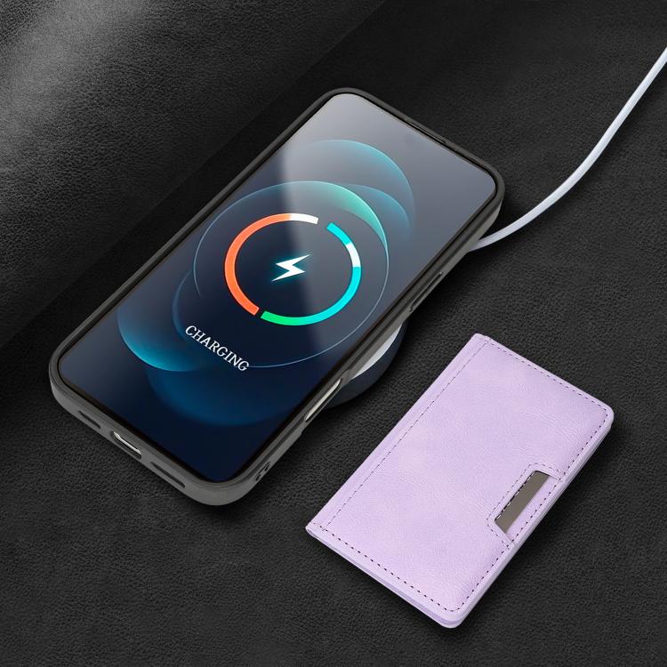 For iPhone 17 Pro Kalebol Strong MagSafe Magnetic Two-Fold Card Bag Leather Phone Case