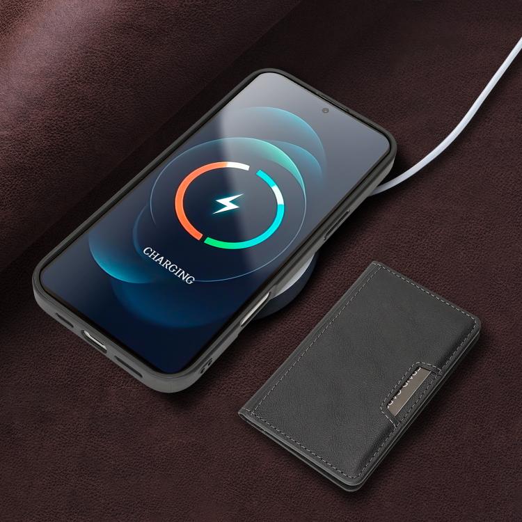 For iPhone 17 Kalebol Strong MagSafe Magnetic Two-Fold Card Bag Leather Phone Case