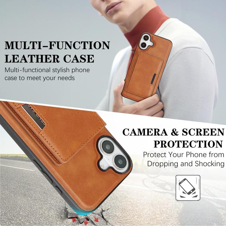 For iPhone 17 Kalebol Strong MagSafe Magnetic Two-Fold Card Bag Leather Phone Case