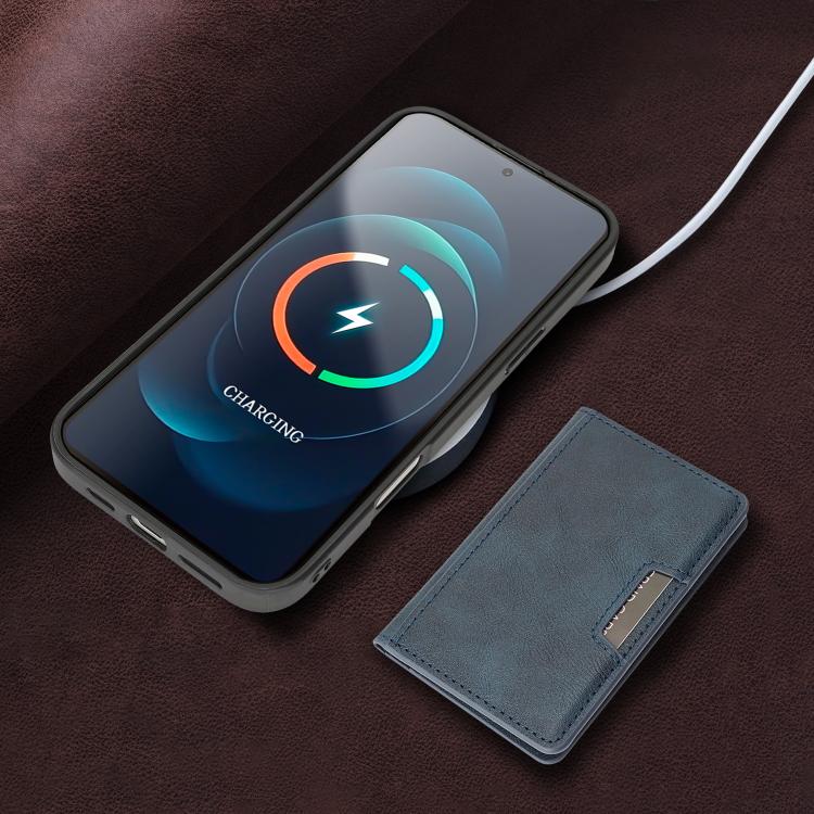 For iPhone 17 Kalebol Strong MagSafe Magnetic Two-Fold Card Bag Leather Phone Case