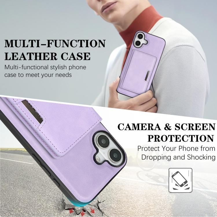 For iPhone 17 Kalebol Strong MagSafe Magnetic Two-Fold Card Bag Leather Phone Case