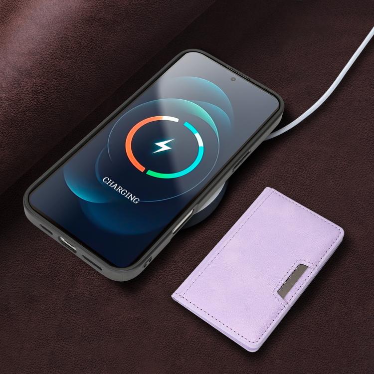 For iPhone 17 Kalebol Strong MagSafe Magnetic Two-Fold Card Bag Leather Phone Case