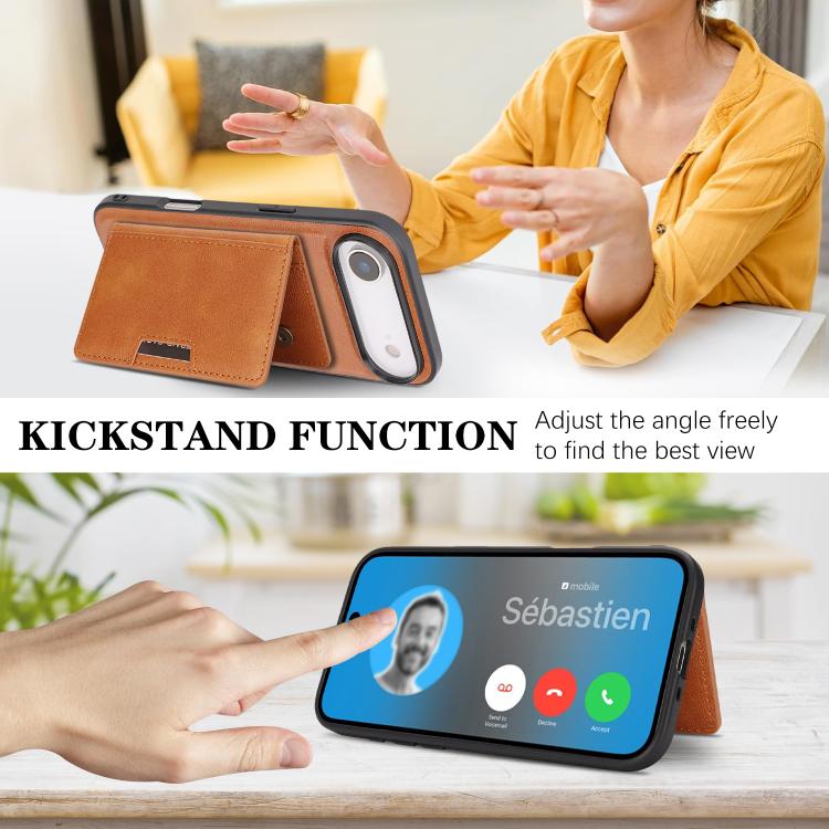 For iPhone Air Kalebol Strong MagSafe Magnetic Two-Fold Card Bag Leather Phone Case