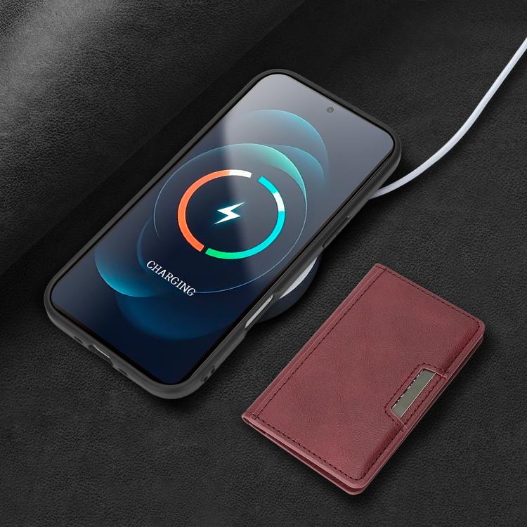 For iPhone Air Kalebol Strong MagSafe Magnetic Two-Fold Card Bag Leather Phone Case