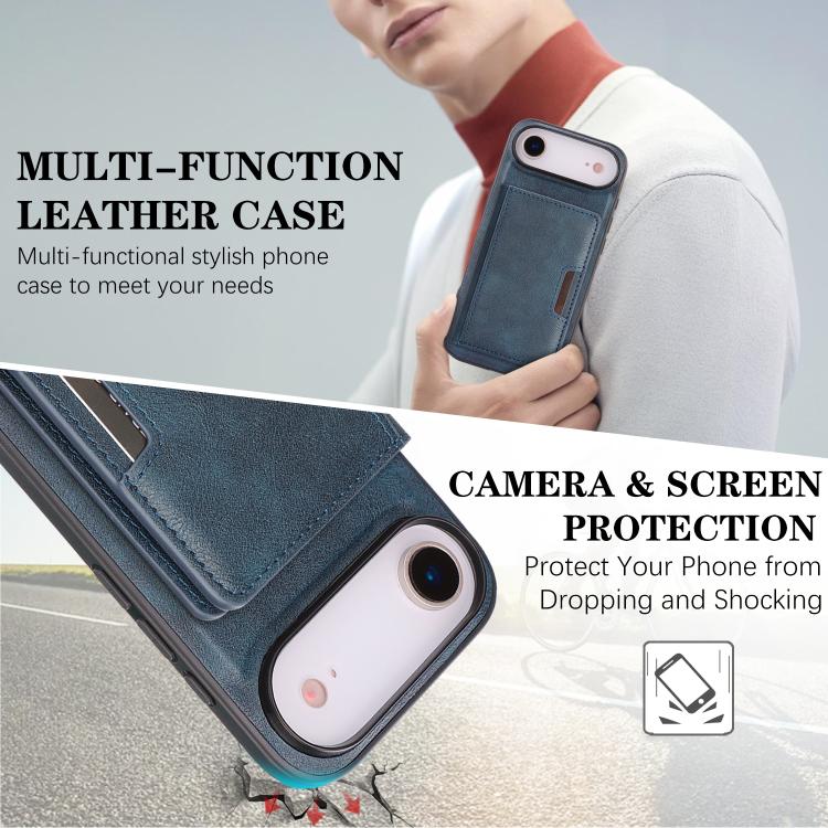 For iPhone Air Kalebol Strong MagSafe Magnetic Two-Fold Card Bag Leather Phone Case