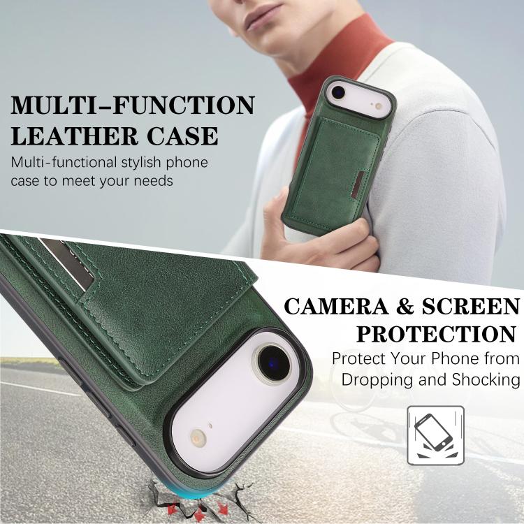 For iPhone Air Kalebol Strong MagSafe Magnetic Two-Fold Card Bag Leather Phone Case