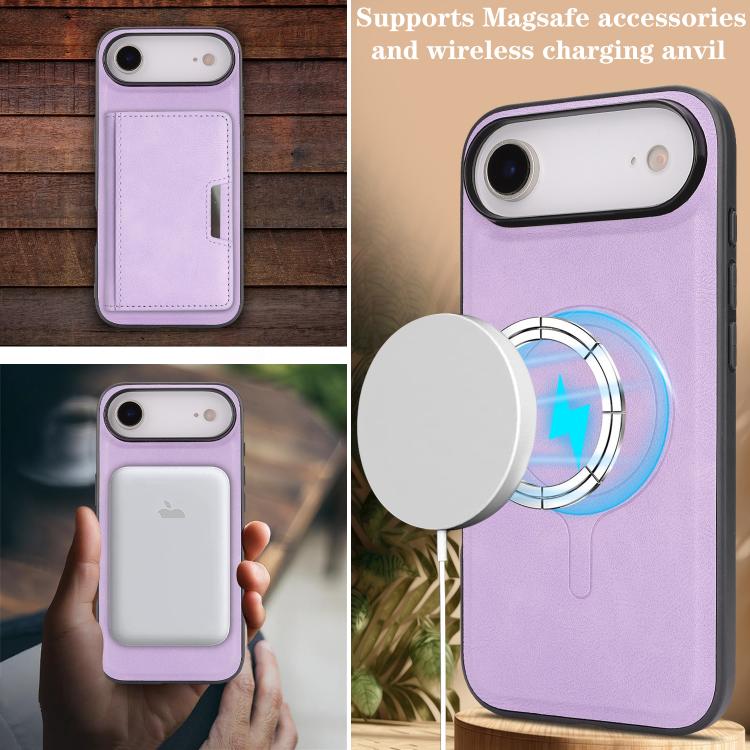 For iPhone Air Kalebol Strong MagSafe Magnetic Two-Fold Card Bag Leather Phone Case
