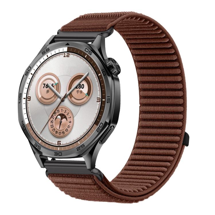 22mm Woven Nylon Hook And Loop Fastener Metal Interface Watch Band