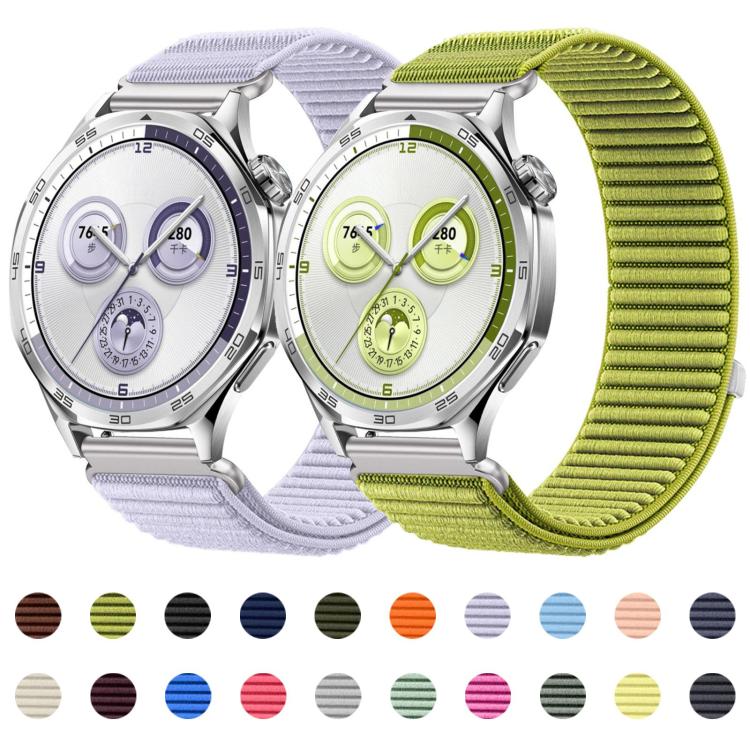 22mm Woven Nylon Hook And Loop Fastener Metal Interface Watch Band
