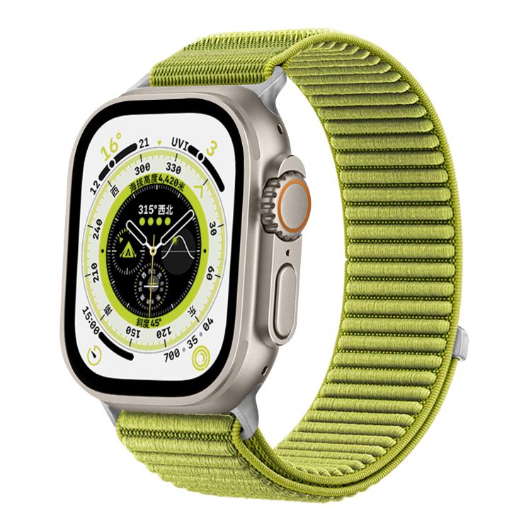 For Apple Watch 42mm / 41mm / 40mm / 38mm Woven Nylon Hook And Loop Fastener Metal Interface Watch Band