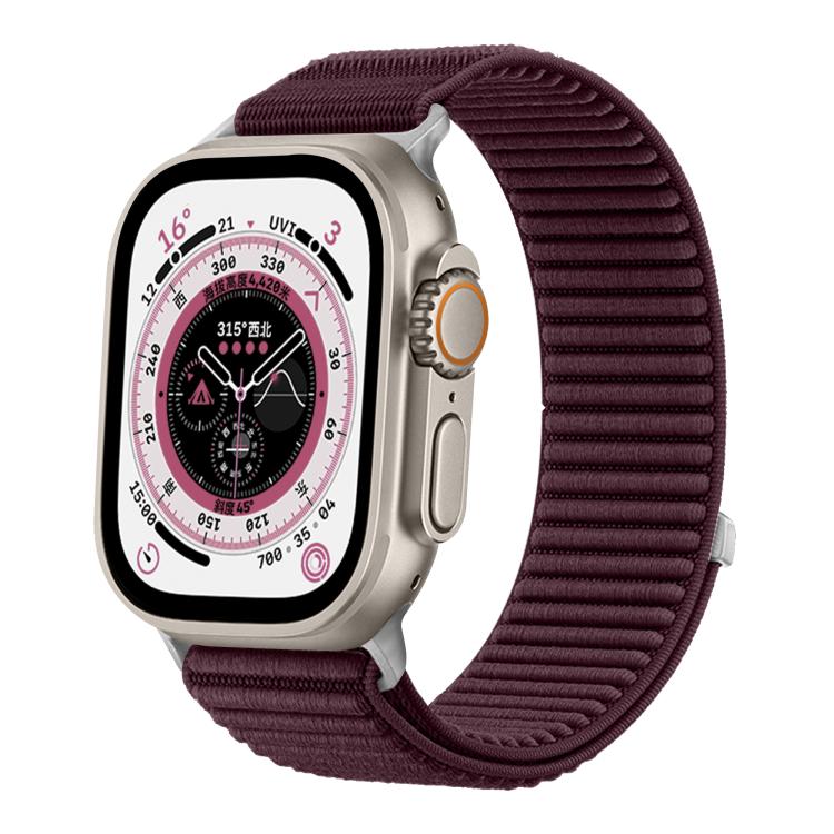 For Apple Watch 42mm / 41mm / 40mm / 38mm Woven Nylon Hook And Loop Fastener Metal Interface Watch Band