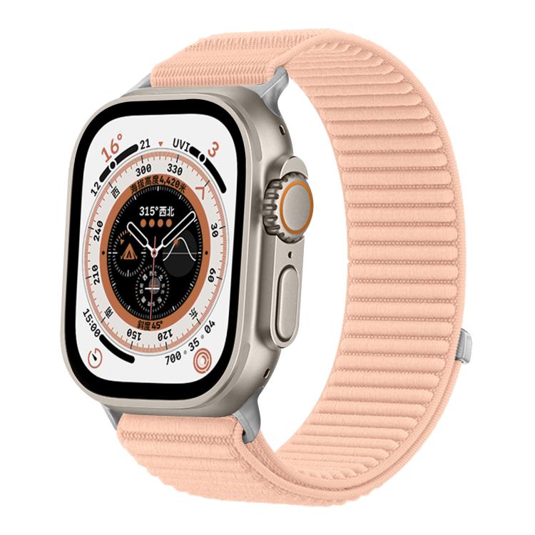 For Apple Watch 42mm / 41mm / 40mm / 38mm Woven Nylon Hook And Loop Fastener Metal Interface Watch Band