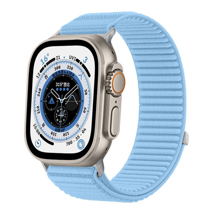 For Apple Watch 42mm / 41mm / 40mm / 38mm Woven Nylon Hook And Loop Fastener Metal Interface Watch Band