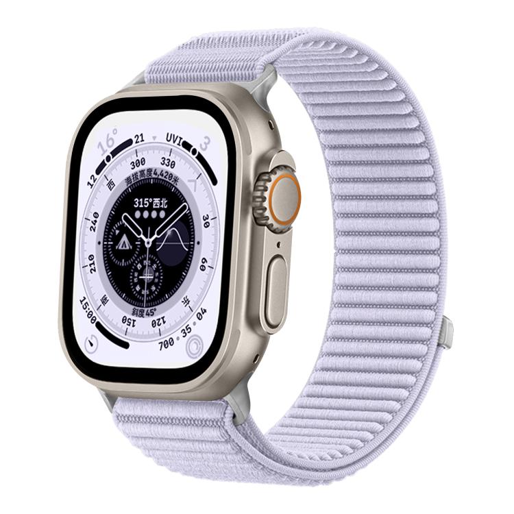 For Apple Watch 42mm / 41mm / 40mm / 38mm Woven Nylon Hook And Loop Fastener Metal Interface Watch Band