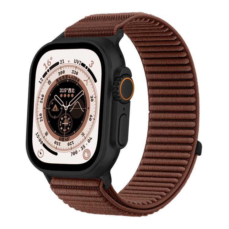 For Apple Watch 42mm / 41mm / 40mm / 38mm Woven Nylon Hook And Loop Fastener Metal Interface Watch Band