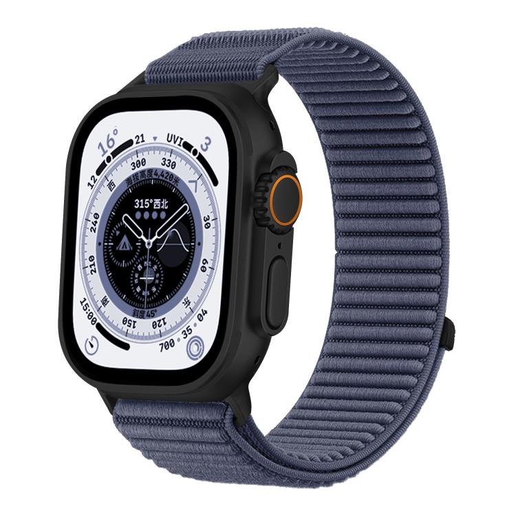 For Apple Watch 42mm / 41mm / 40mm / 38mm Woven Nylon Hook And Loop Fastener Metal Interface Watch Band
