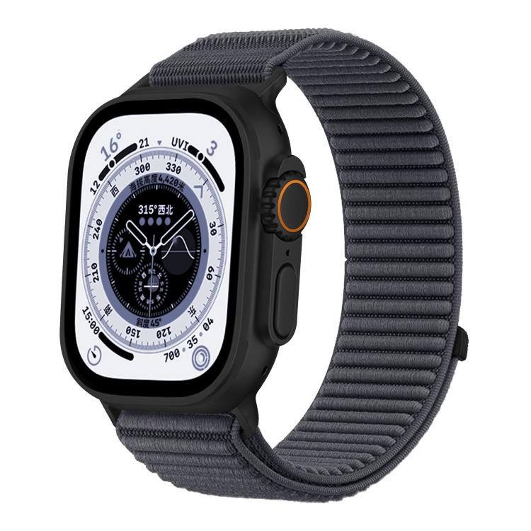 For Apple Watch 42mm / 41mm / 40mm / 38mm Woven Nylon Hook And Loop Fastener Metal Interface Watch Band