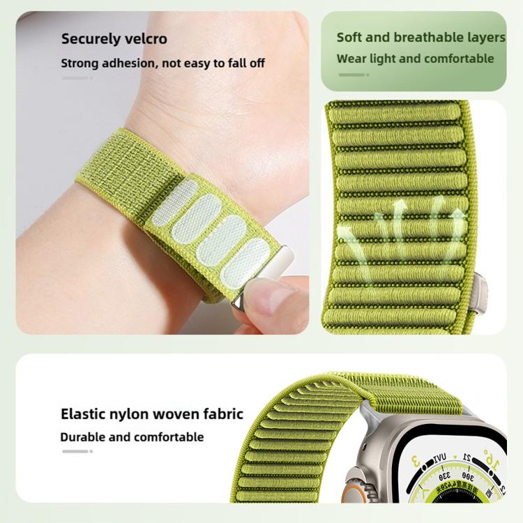 For Apple Watch 42mm / 41mm / 40mm / 38mm Woven Nylon Hook And Loop Fastener Metal Interface Watch Band