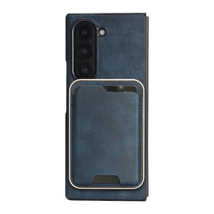 For Samsung Galaxy Z Fold7 Kalebol Slim MagSafe Ring Magnetic Card Bag Leather Phone Case