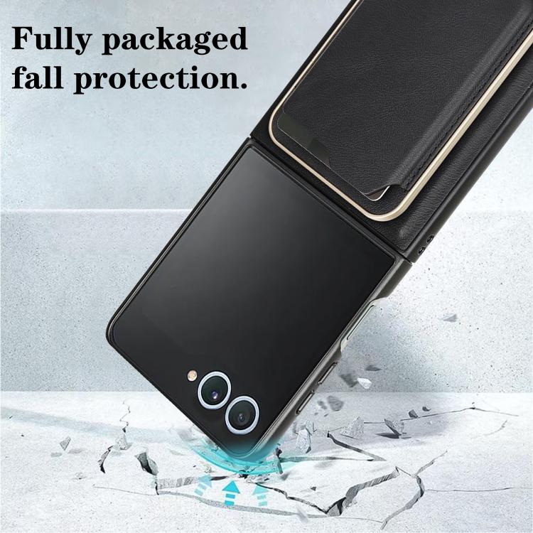 For Samsung Galaxy Z Flip7 Kalebol Slim MagSafe Ring Magnetic Card Bag Leather Phone Case