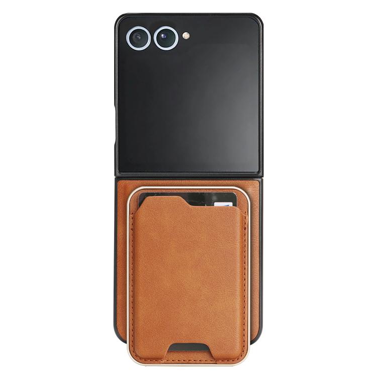 For Samsung Galaxy Z Flip7 Kalebol Slim MagSafe Ring Magnetic Card Bag Leather Phone Case